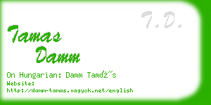 tamas damm business card